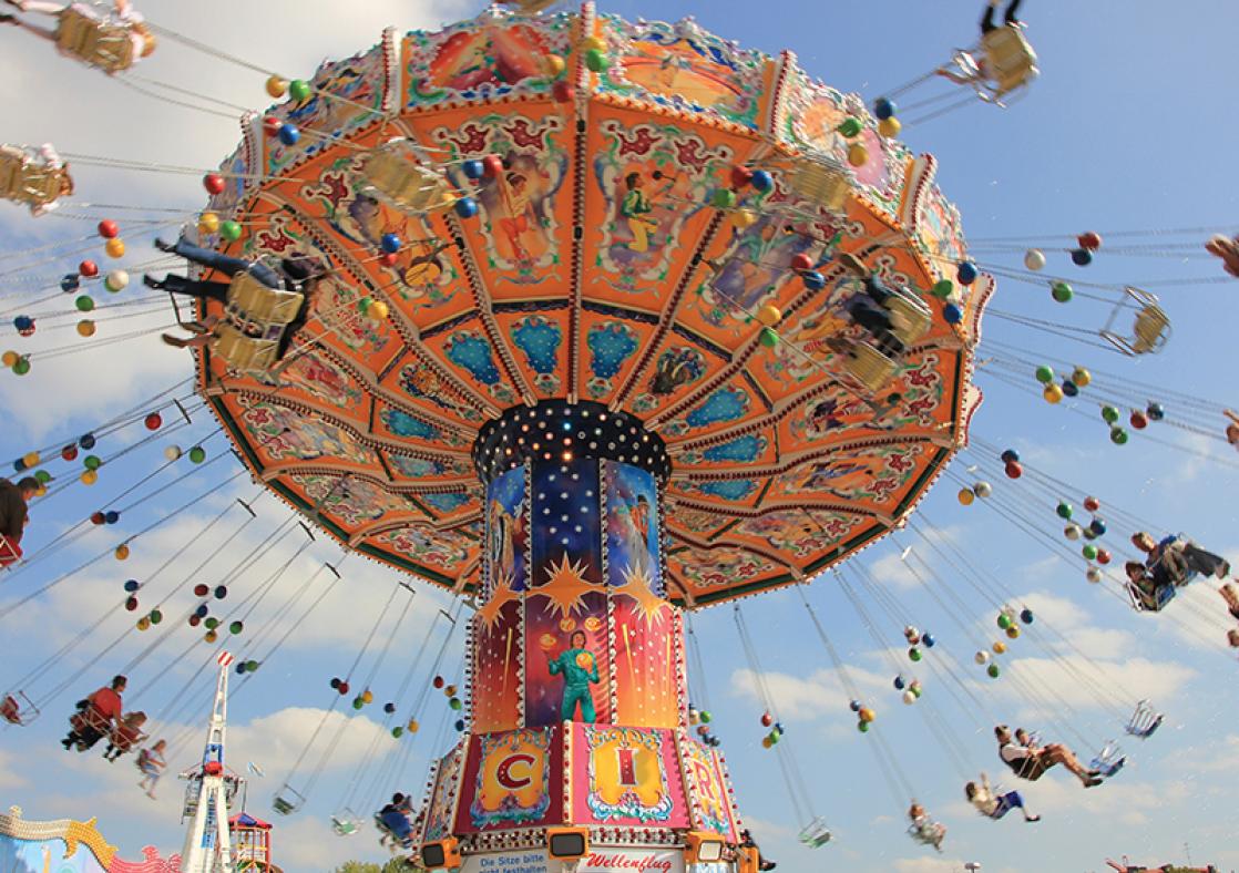 Sky Swinger Ride at Flambards Theme Park. Helston. Cornwall