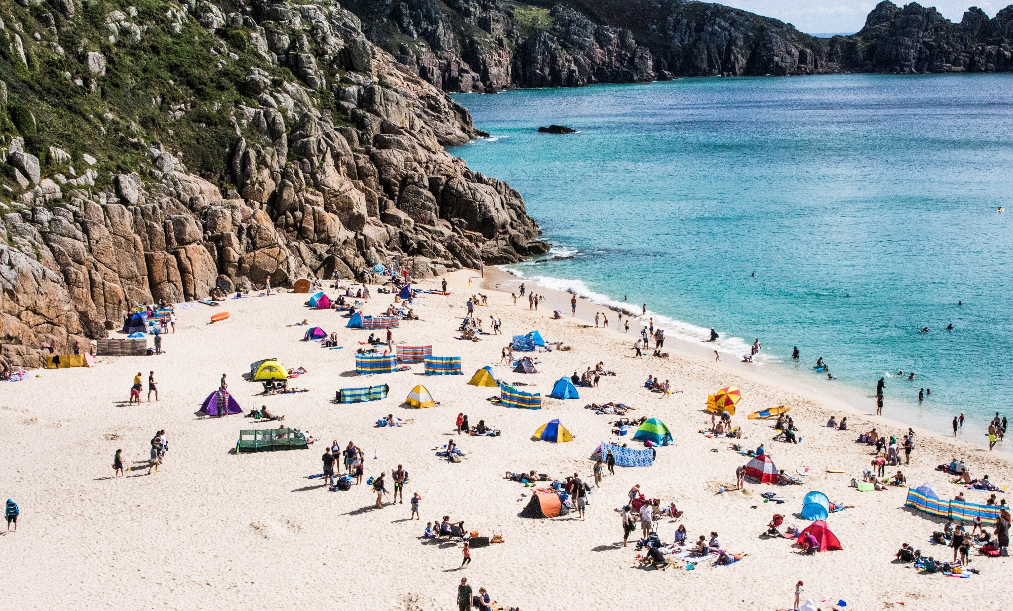 Porthcurno beach in Cornwall