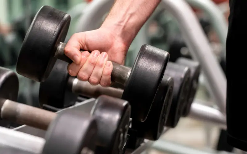 weight rack and fitness suite gym area the valley cottages cornwall