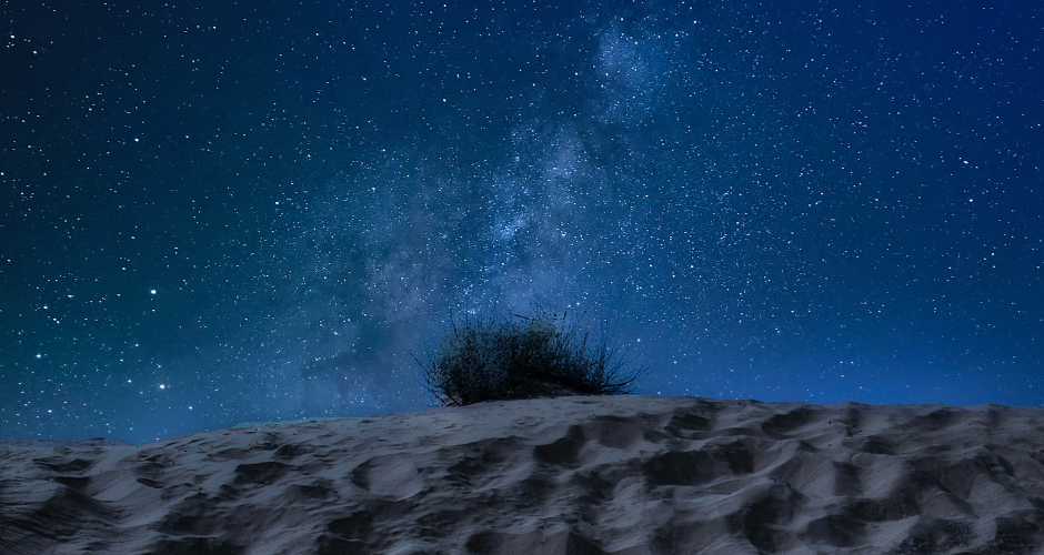 A starry night on the beach