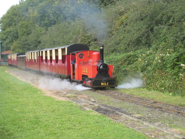 A miniature train at Lappa Valley Steam Railway