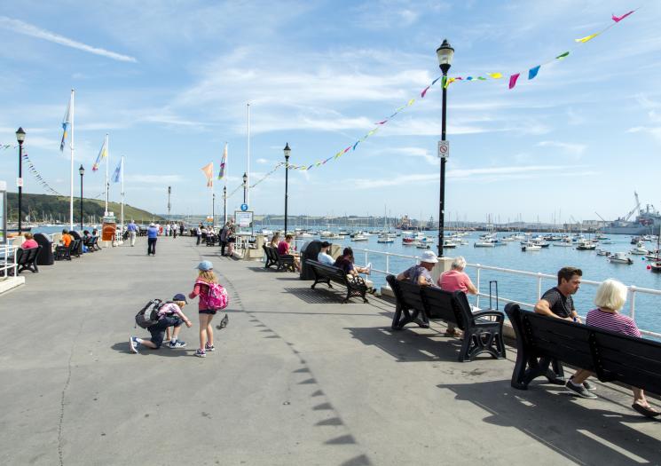 Tourists visiting Falmouth