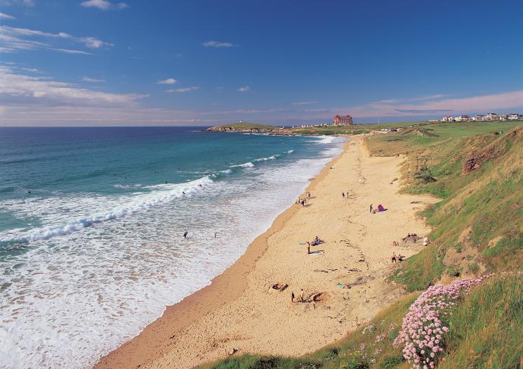 Fistral Beach on a clear day