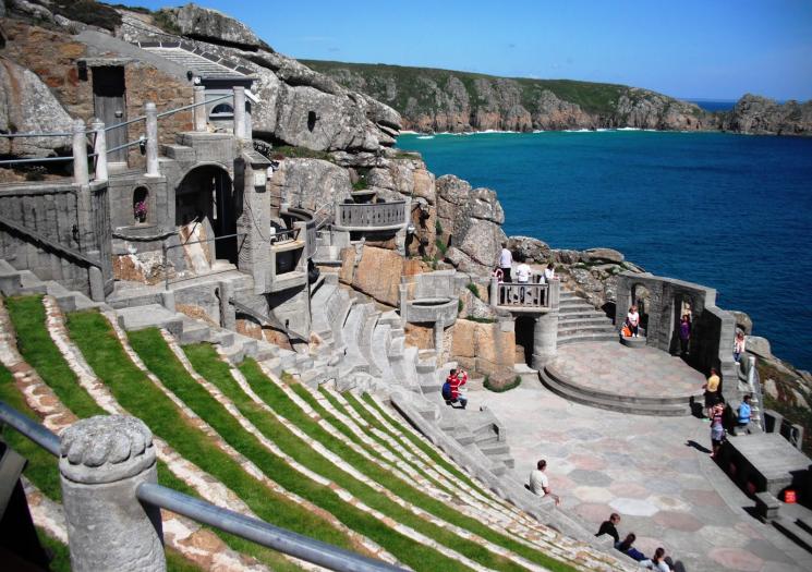 The empty Minack Theatre on a clear day