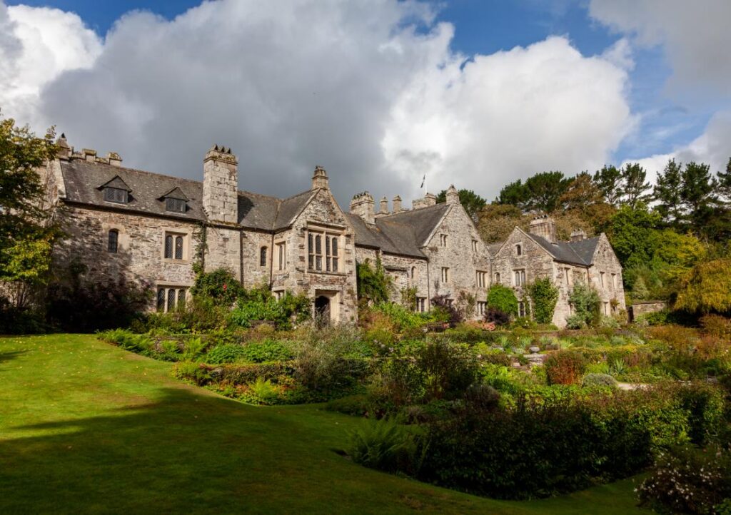 The outside of Cotehele Ttudor manor