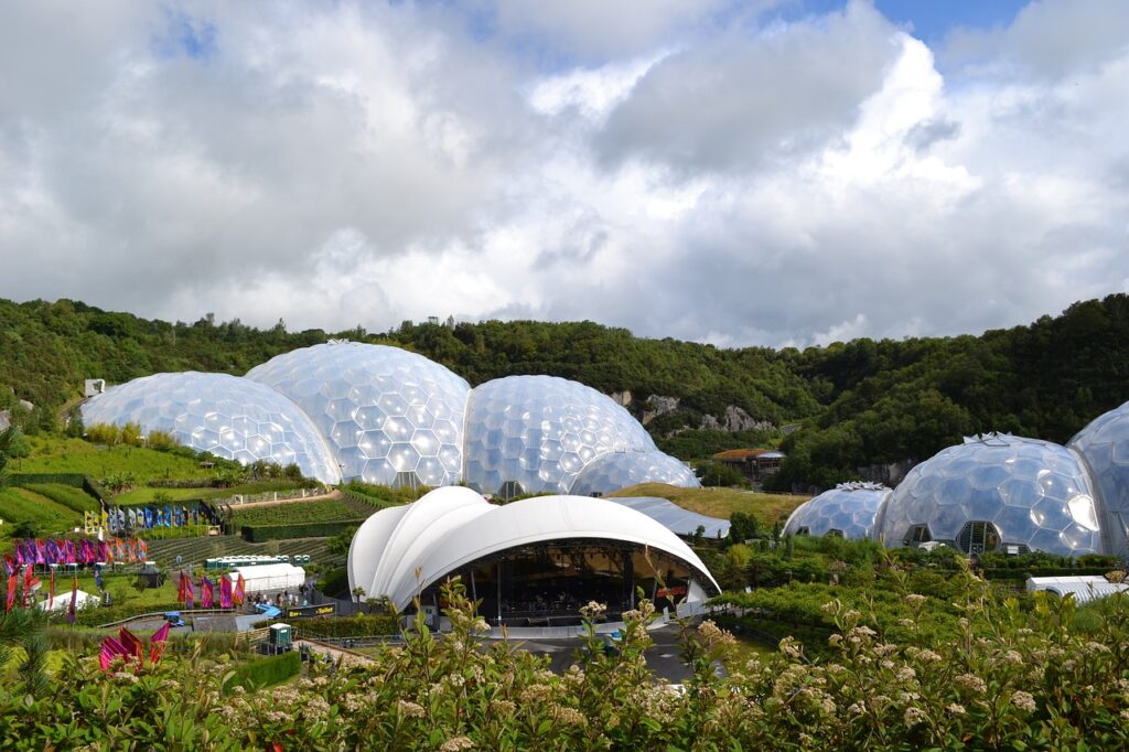 A view of the Eden Project biomes