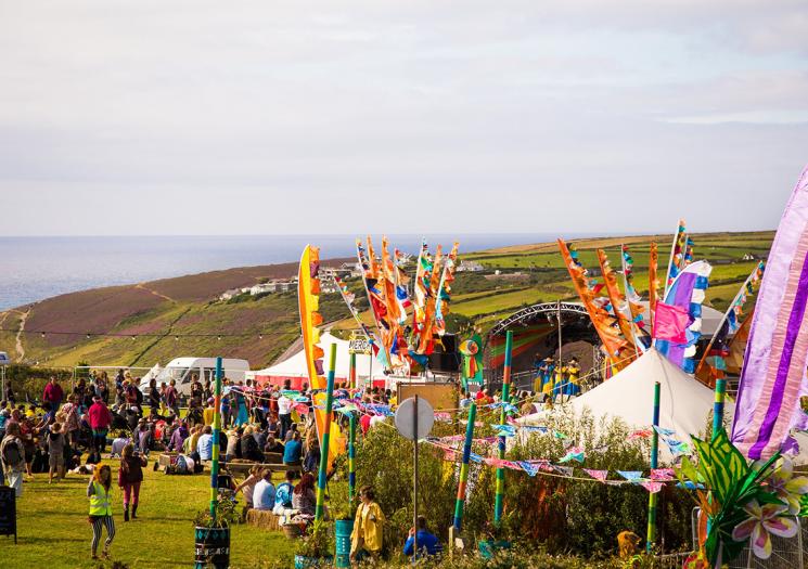 People at Tropical Pressure Festival in Cornwall