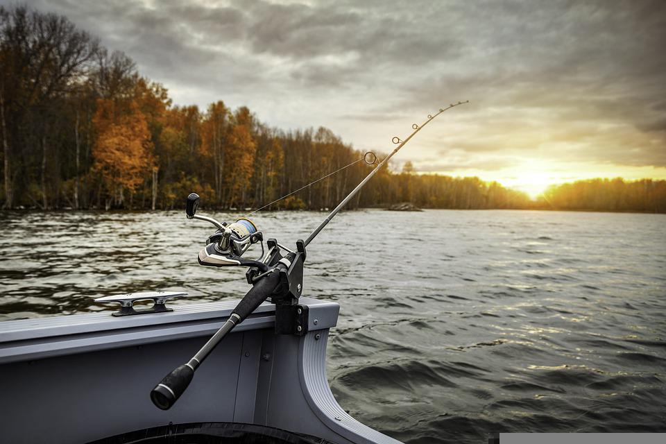 Fishing rod on boat 