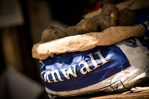 A bag of Cornish potatoes 