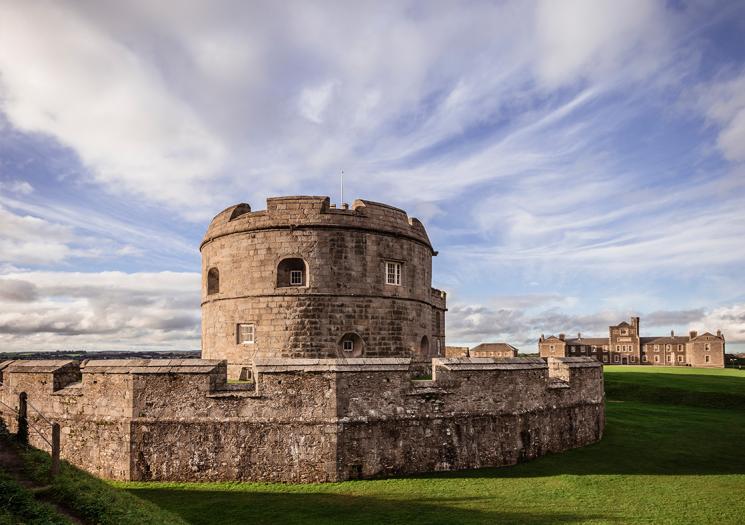 Pendennis Castle on a cloudy day