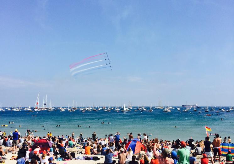 The Red Arrow display at Falmouth week